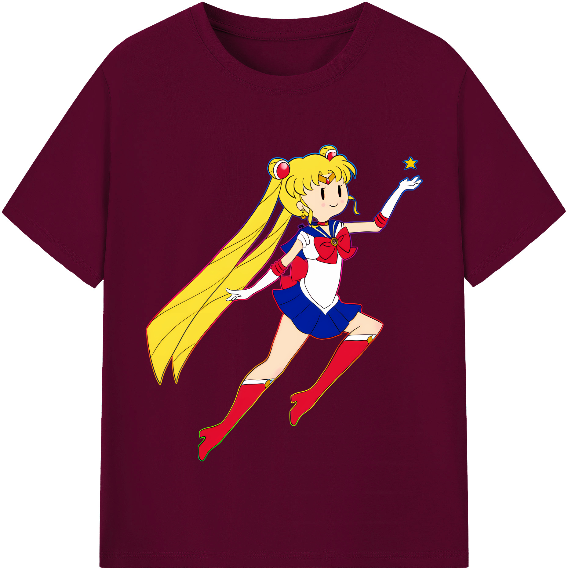 （画像用） 美少女戦士セーラームーン 月野 うさぎ つきの うさぎ Sailor Moon Tsukino Usagi レディースカジュアルプリントTシャツ（綿100％）